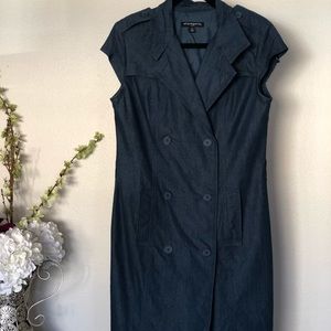 Navy blue button up dress